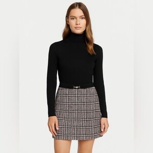 Topshop Black and White Tweed Mini Skirt